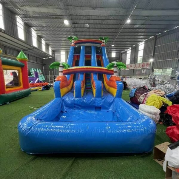 Adult inflatable double water slide