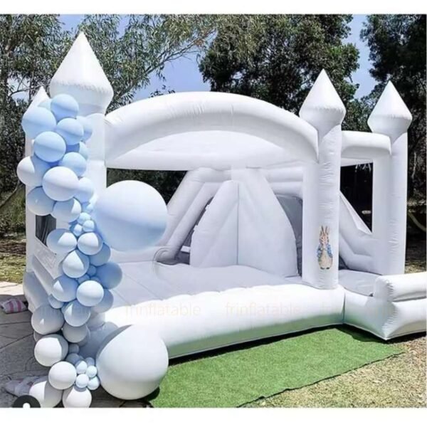White Inflatable Bounce House - Image 5